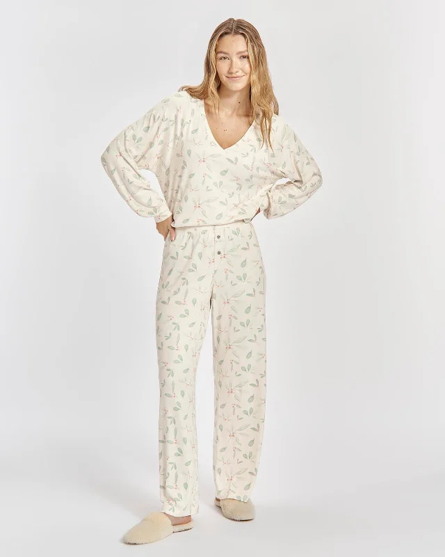 Weekend Savings Spree Zaria V-Neck Wide Leg PJ Set
