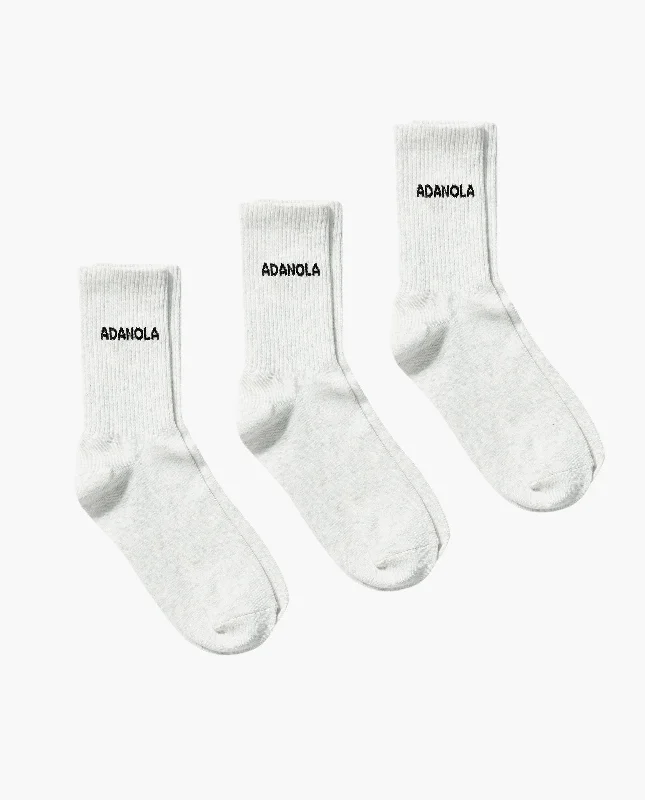 Bonus Offer 3 Pack Socks - Light Grey Melange