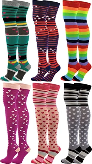 Weekend Discounts to Enjoy Thigh High Over the Knee Socks | Neon Polka Dot Hearts Color | Women (6 Pairs) Weekend Discounts to Enjoy Thigh High Over the Knee Socks | Neon Polka Dot Hearts Color | Women (6 Pairs)