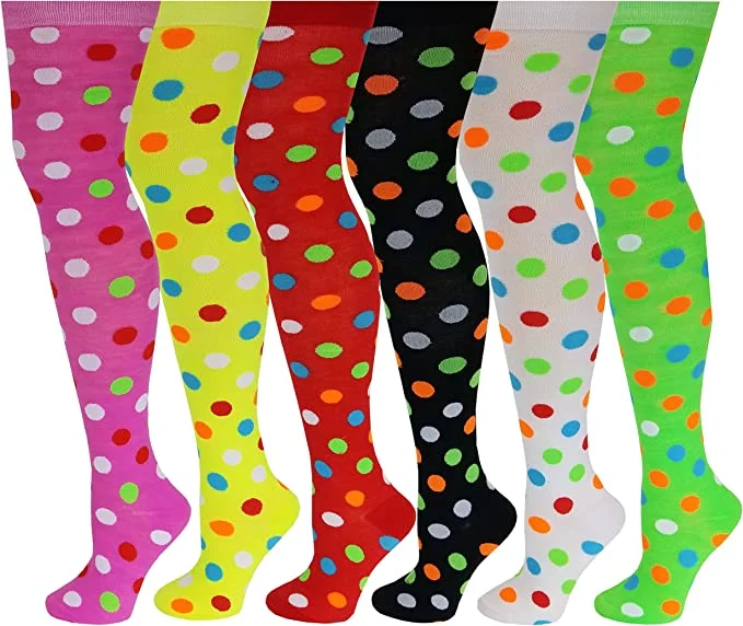 Weekend Extravaganza: Shop Now Thigh High Over the Knee Socks | Neon Polka Dot | Women (6 Pairs) Weekend Extravaganza: Shop Now Thigh High Over the Knee Socks | Neon Polka Dot | Women (6 Pairs)