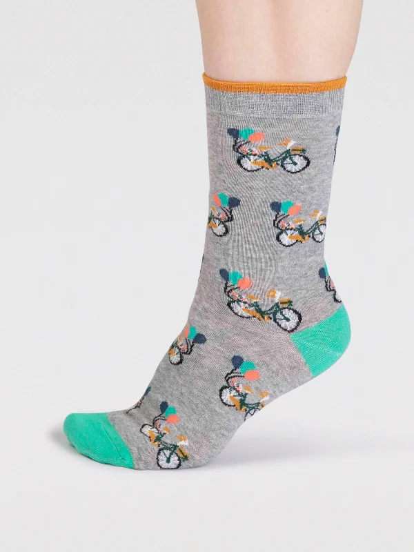 Instant Savings Akia Organic Cotton Bike Socks - Grey Marle