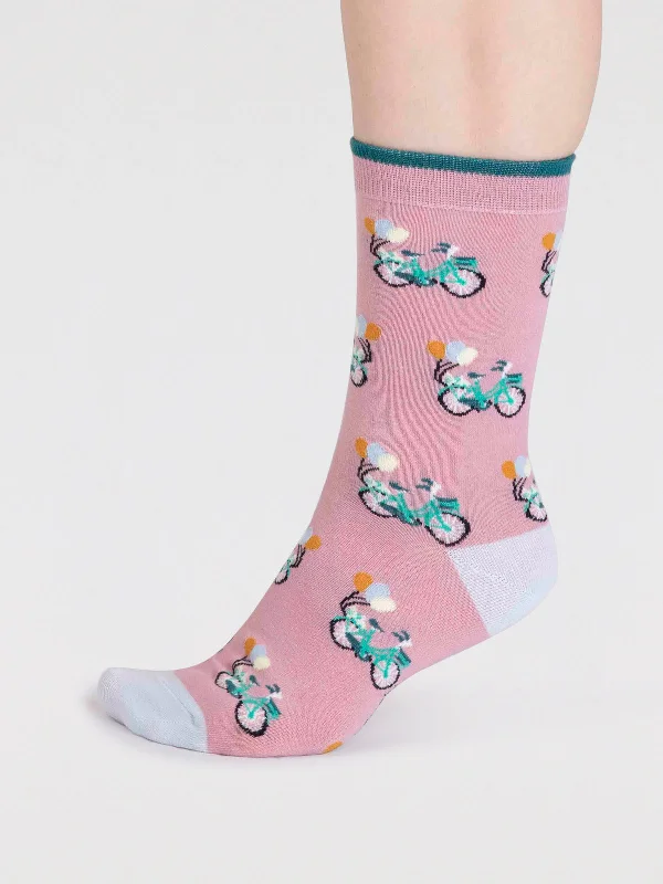 Flash Sale Akia Organic Cotton Bike Socks - Petal Pink