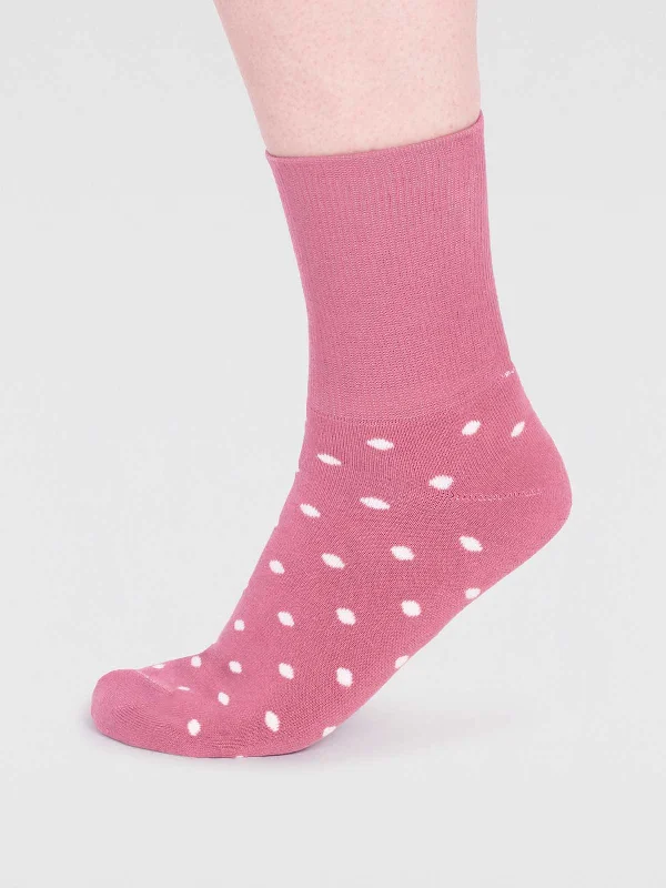 Bargain Alert Amara Organic Cotton Spot Walker Socks - Dusty Rose Pink