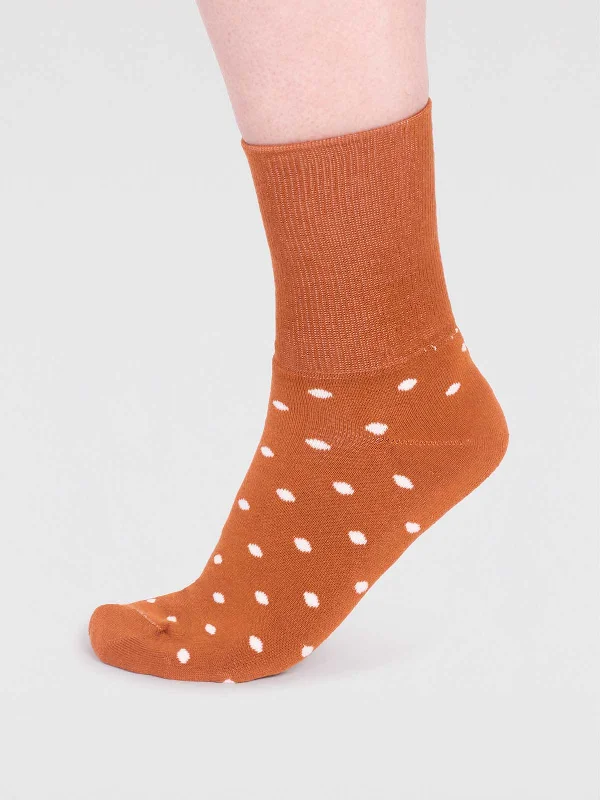 Can't Resist Amara Organic Cotton Spot Walker Socks - Harvest Orange