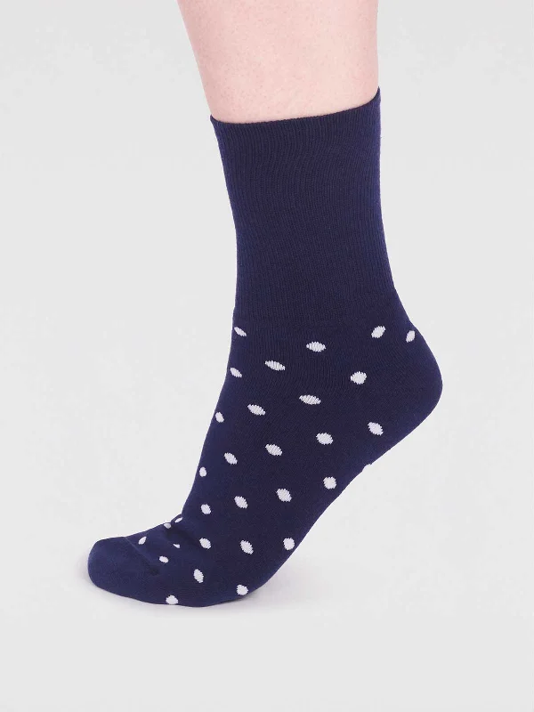 Super Discount Amara Organic Cotton Spot Walker Socks - Navy