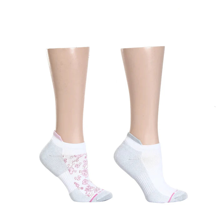 Bonus Offer Ankle Compression Socks | Dr Motion Socks | Rose White (2 Pack)