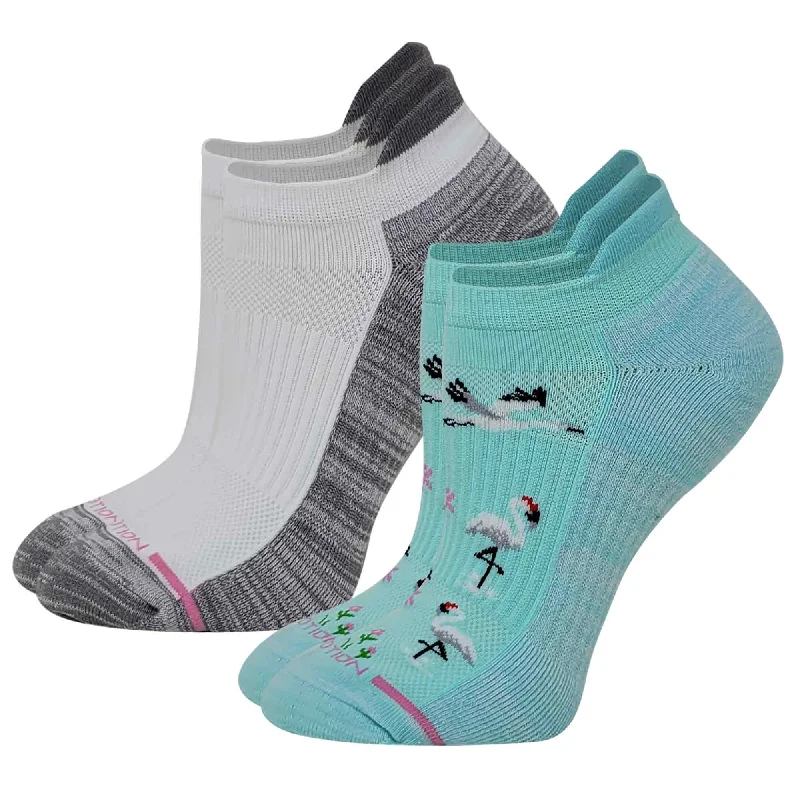 Best Choice Ankle Compression Socks | Dr Motion Socks | Whooping Cranes (2 Pack)