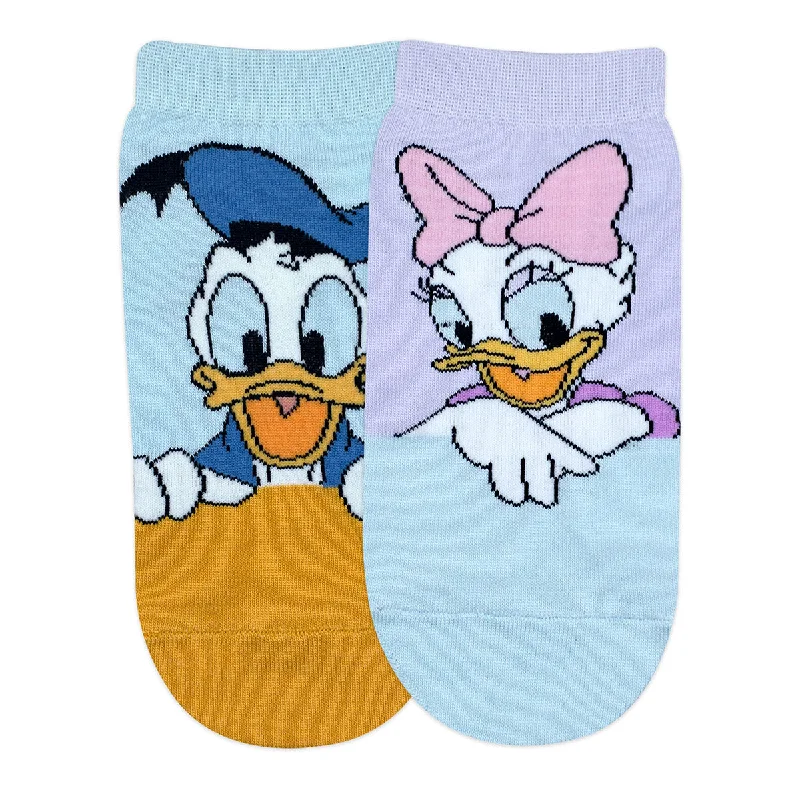 Weekend Specials to Relish Balenzia x Disney Character Lowcut socks for Women- Donald & Daisy (Pack of 2 Pairs/1U)(Free Size) Blue, Pink