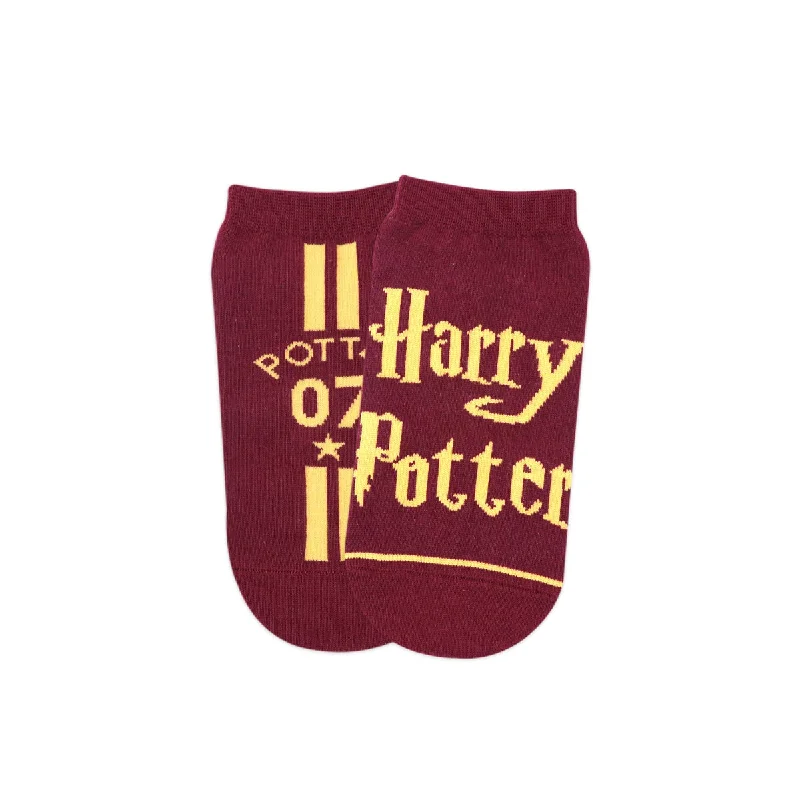 One-Day Only Balenzia x Harry Potter Potter 07 & Harry Potter Logo lowcut Socks for Women (Pack of 2 Pairs/1U)- Maroon