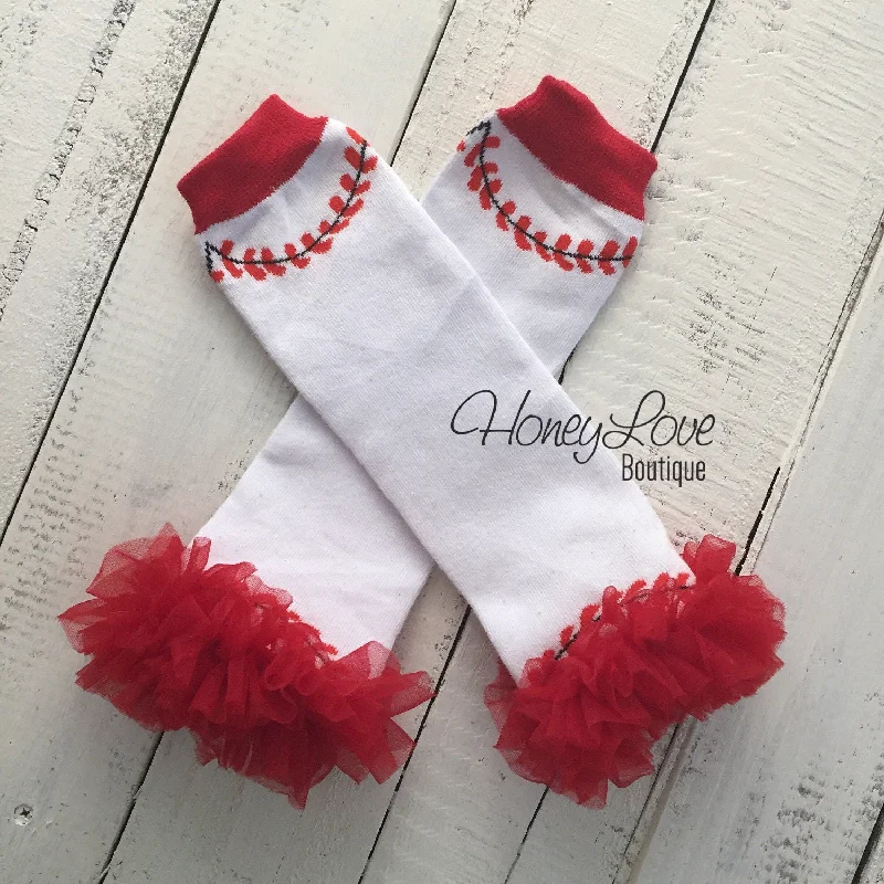 Online Deal Leg Warmers - Baseball/Softball with or without red ruffle