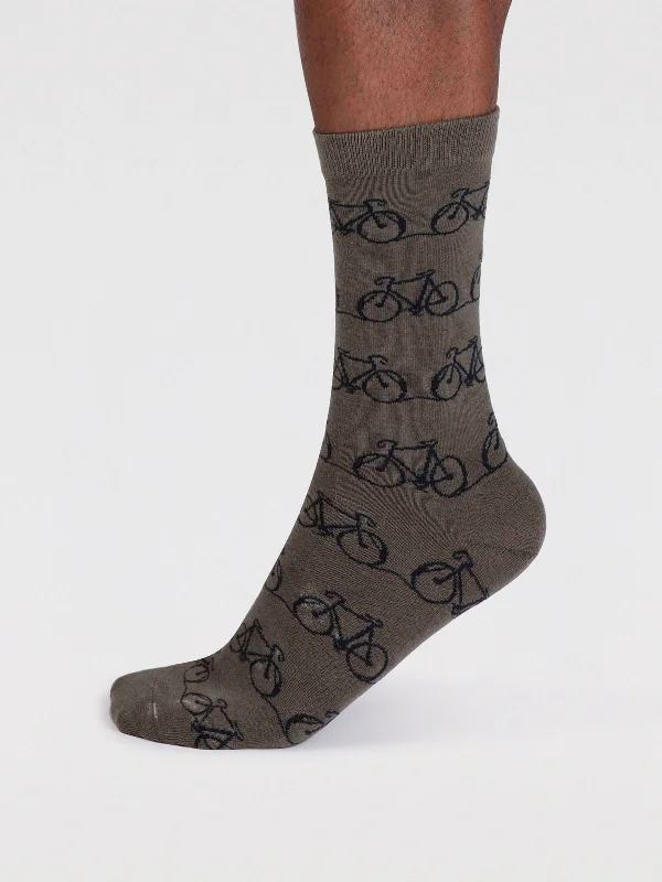 Weekend Special Bennie Organic Cotton Bike Socks - Cargo Green