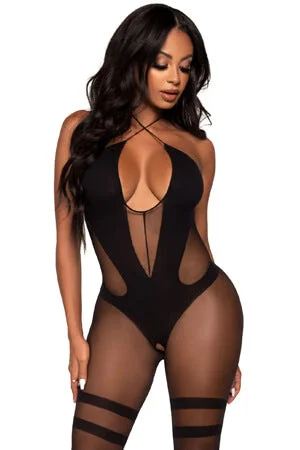 Stock Up Black One True Love Bodystocking
