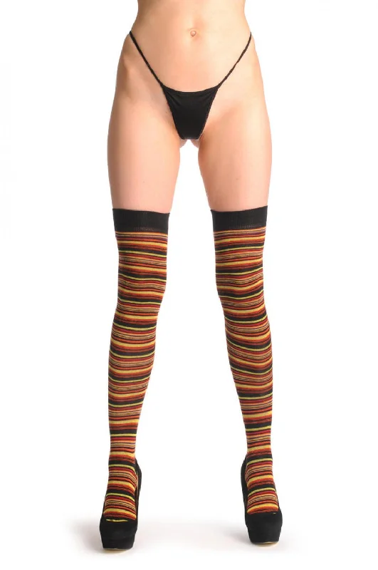 Weekend Bargains to Love Black Orange & Neon Green Thin Stripes