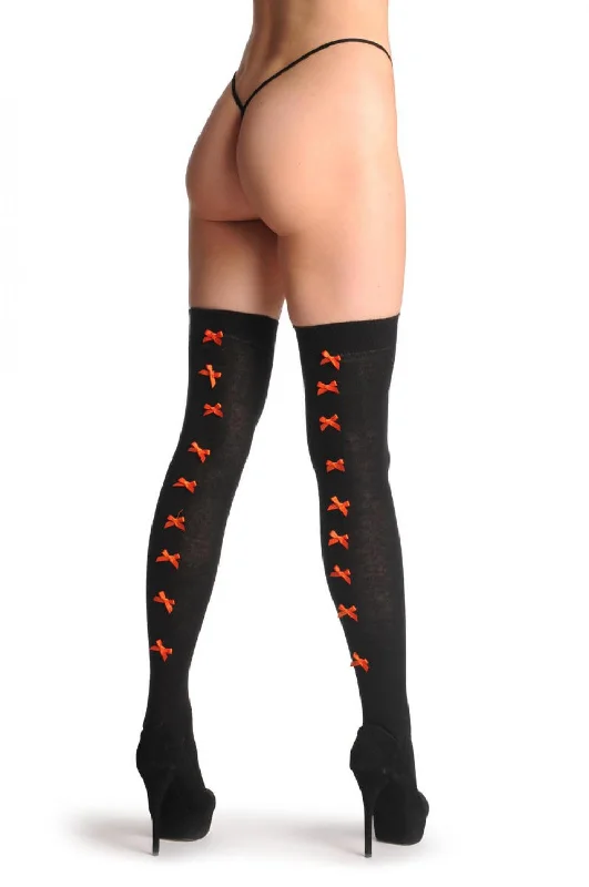 Weekend Savings Extravaganza Black With Orange Satin Bows At The Back