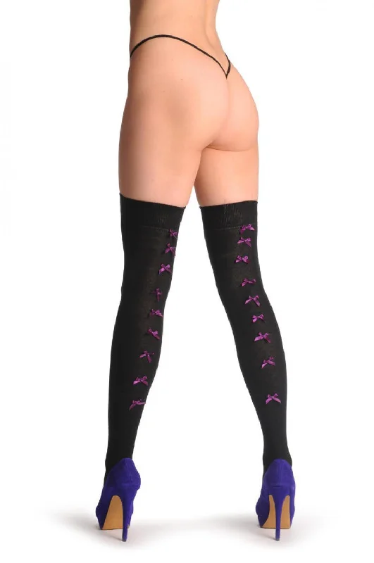 Weekend Deals That Sparkle Black With Purple Satin Bows At The Back