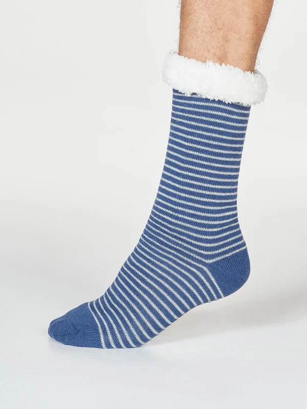 Weekend Deals That Dazzle Blaise Stripe Cabin Socks - Blue Slate