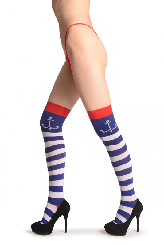 Weekend Discounts to Delight Blue & White Stripes And Anchor