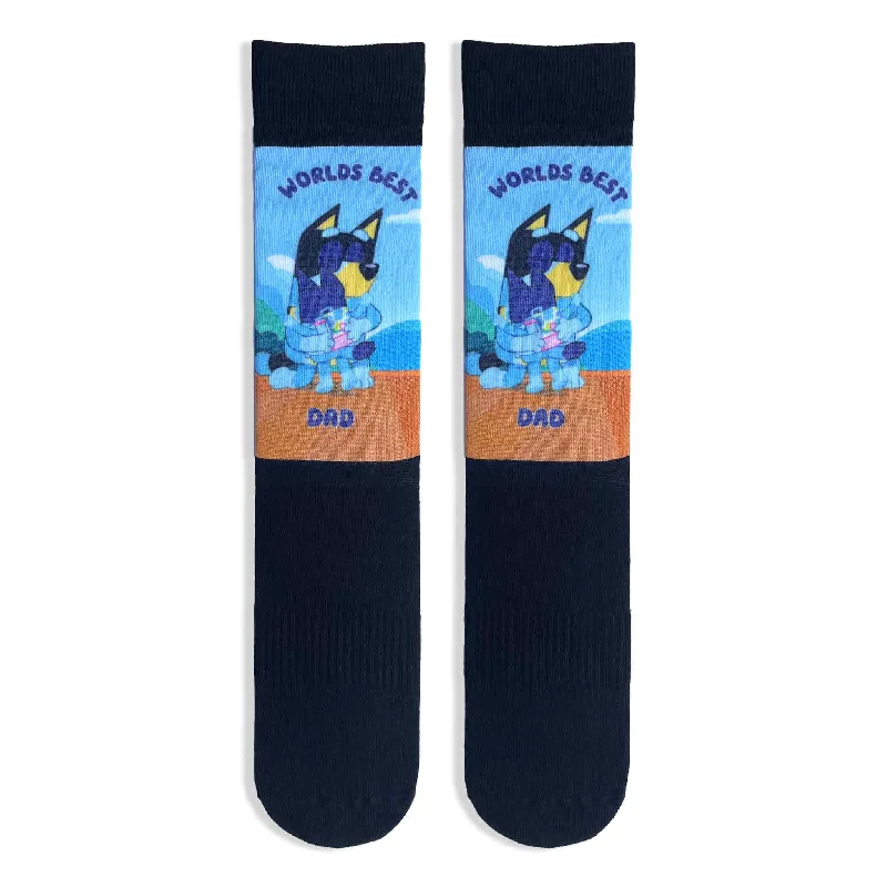 Big Savings Bluey 'World's Best Dad' Adult Printed Socks