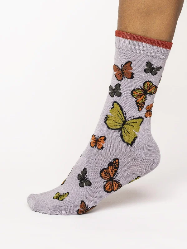 Special Price Butterfly Socks - Pebble Grey