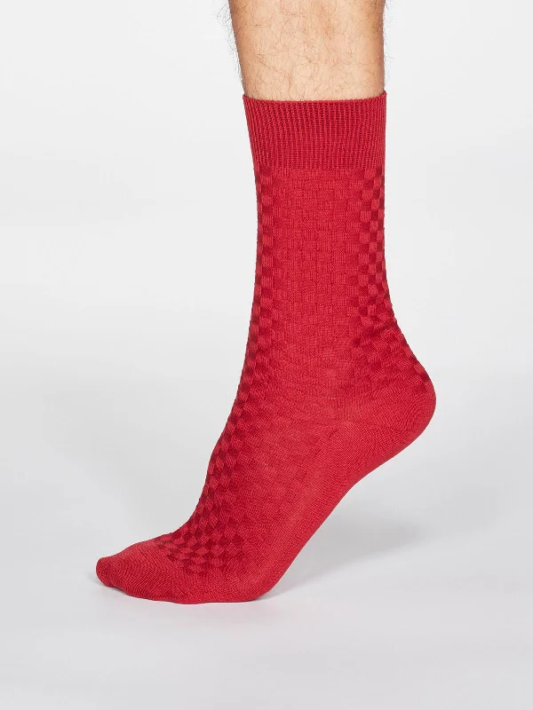 Top Pick Cameron Dress Socks - Berry Red