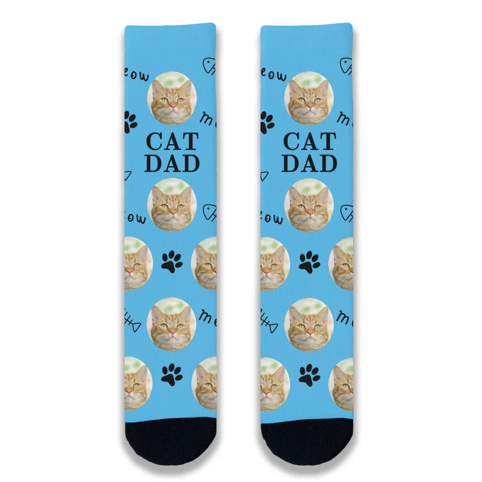 Clearance Sale Cat Dad Personalised Socks