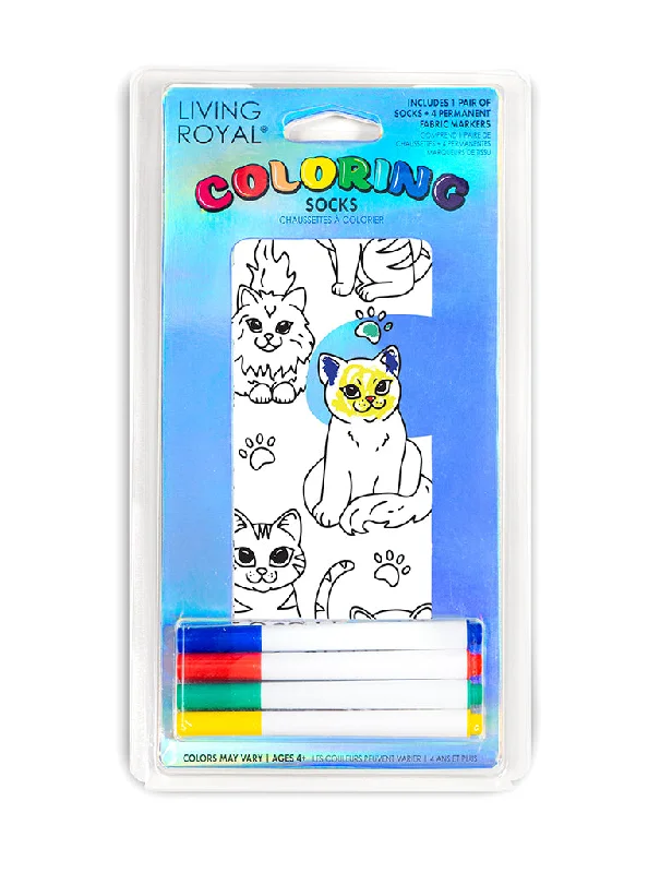 Cash Savings Cat Days Coloring Socks
