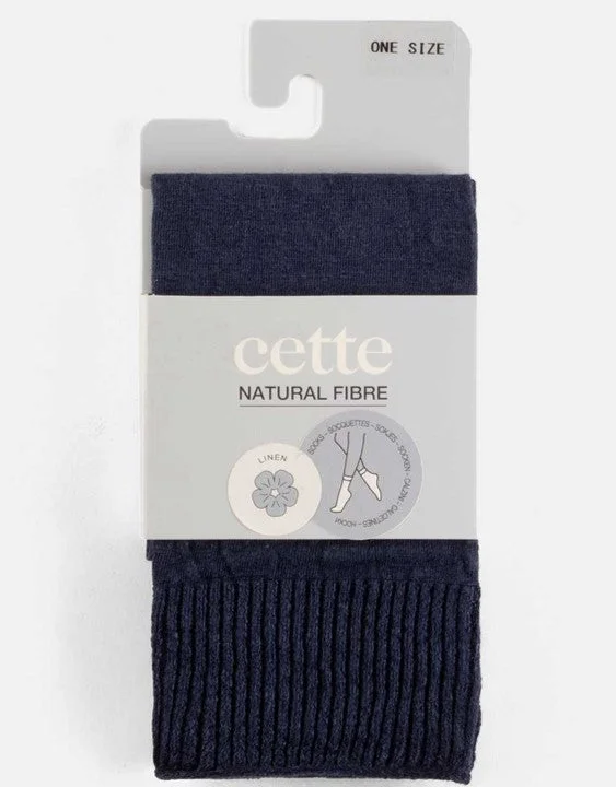 Stock Clearance Cette Linen Socks 290-12 Navy