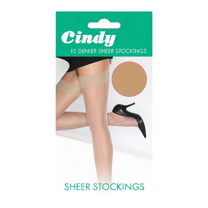 Super Deal Cindy Plain Knit 15 Denier Sheer Stockings 100% Nylon