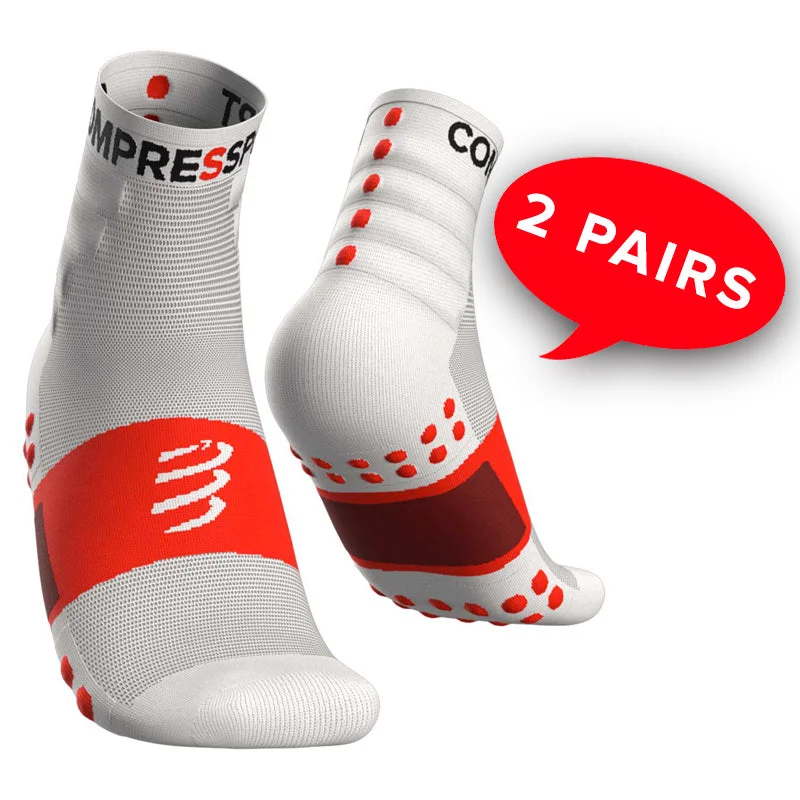 Bonus Offer COMPRESSPORT TRAINING SOCKS-2 PACK - WHITE (XU00001B_001)