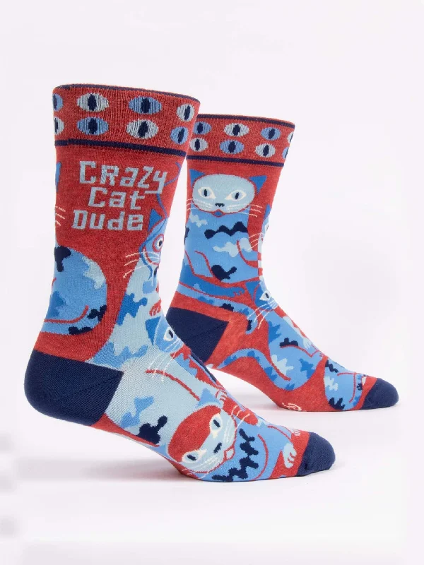 Weekend Offers That Excite Crazy Cat Dude M-Crew Socks