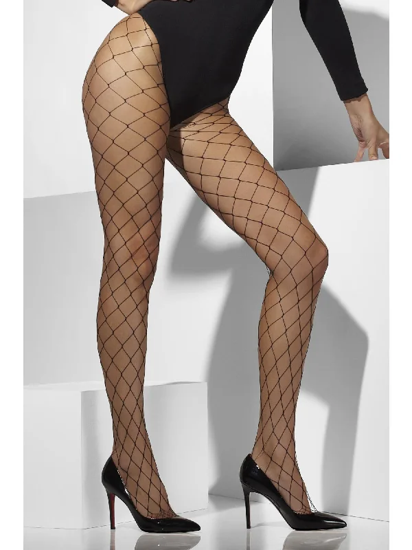 Weekend Specials to Snag Diamond Net Tights, Black