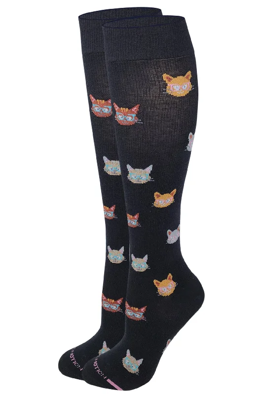 Weekend Discounts to Love Knee High Compression Socks | Cat with Glasses Design | Women's (1 Pairs) Weekend Discounts to Love Knee High Compression Socks | Cat with Glasses Design | Women's (1 Pairs)