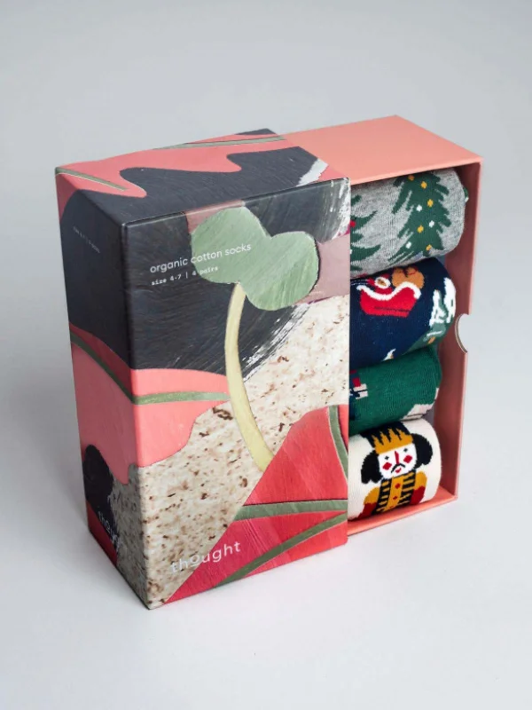 The Best Prices Eleodora Christmas Organic Cotton 4 Pack Sock Box - Multi