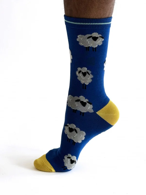 Weekend Bargains to Cherish Elliot Sheep Bamboo Socks - Dark Blue
