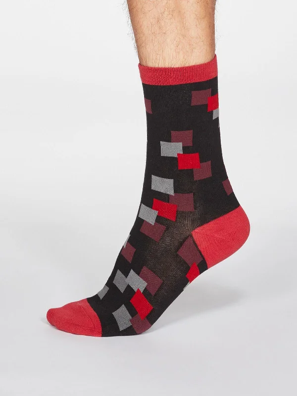 Exclusive Offer Evan Square Socks - Black