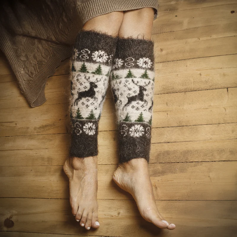 Big Savings Women's Frosty Fawn Goat Wool Leg Warmers