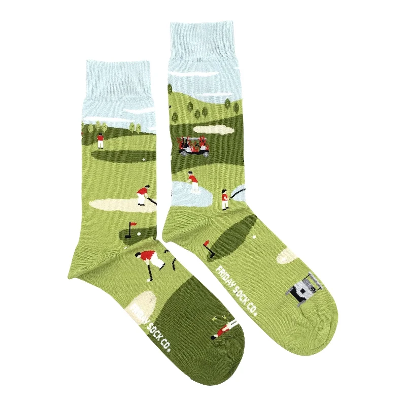 Reduced Price Funny Golf Scene Mismatched Socks M