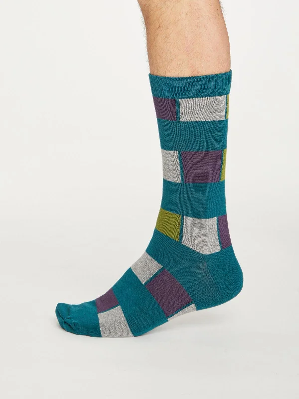 Flash Deal Geo Stripe Socks - Deep Teal