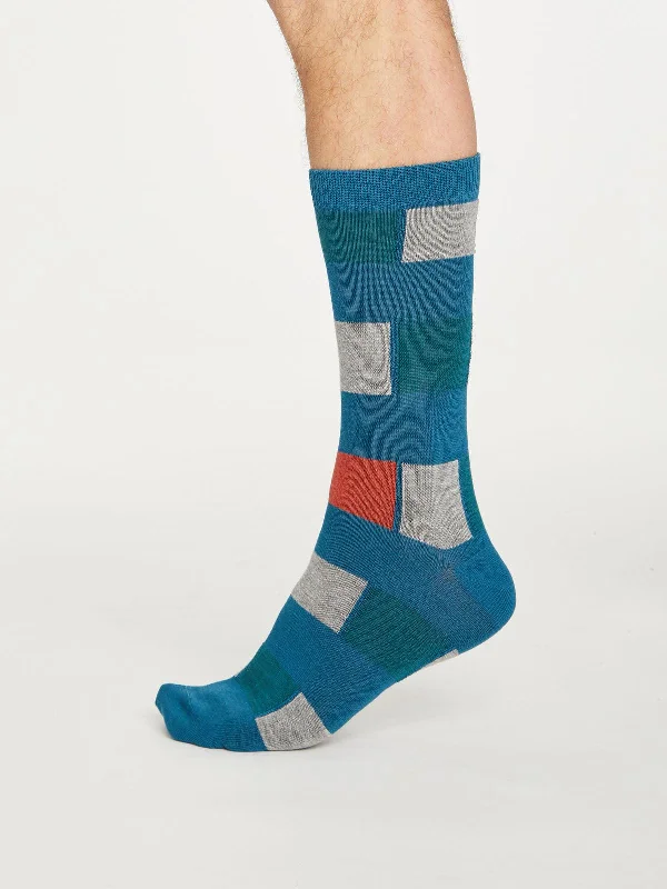 Sale Alert Geo Stripe Socks - Ink Blue