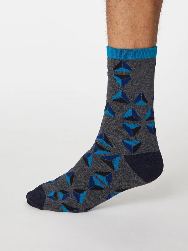 Price Slash Geometrico Socks - Dark Grey Marle