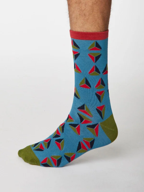 Instant Deal Geometrico Socks - Dusty Blue