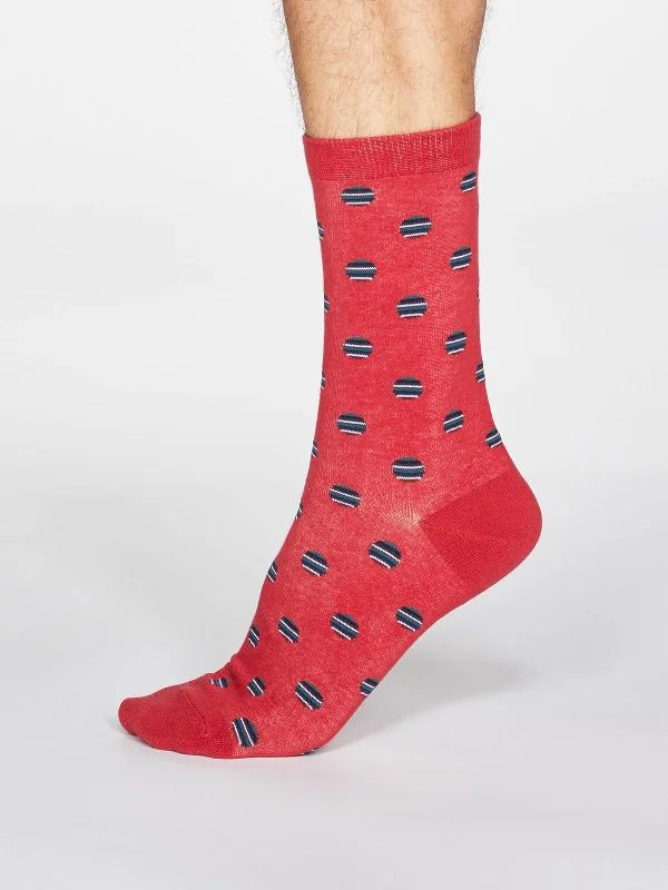 Weekend Savings Fiesta Grayson Spot Stripe Socks - Berry Red
