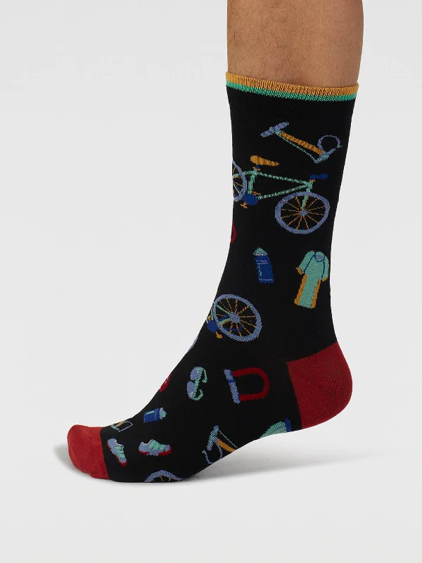 Weekend Savings Galore Griffen Bike Parts Organic Cotton Socks - Black