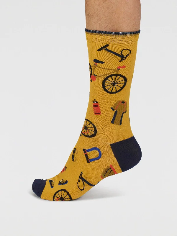 Massive Savings Griffen Bike Parts Organic Cotton Socks - Cumin Yellow