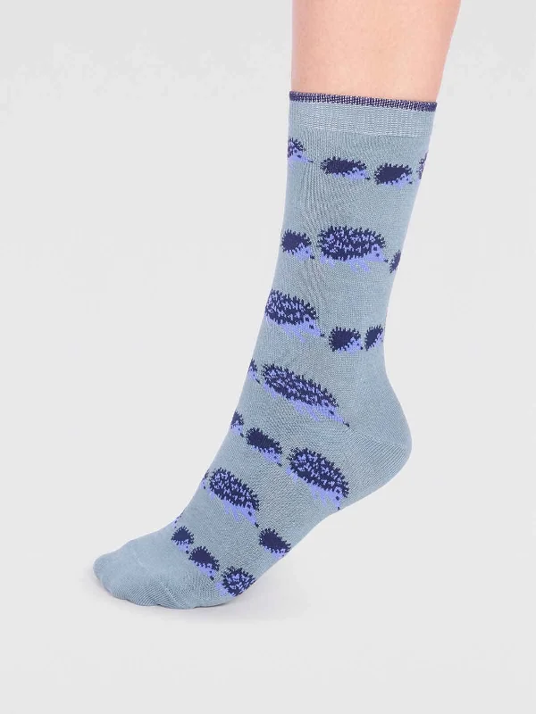 Weekend Offers That Dazzle Hadley Bamboo Hedgehog Socks  - Eucalyptus Blue