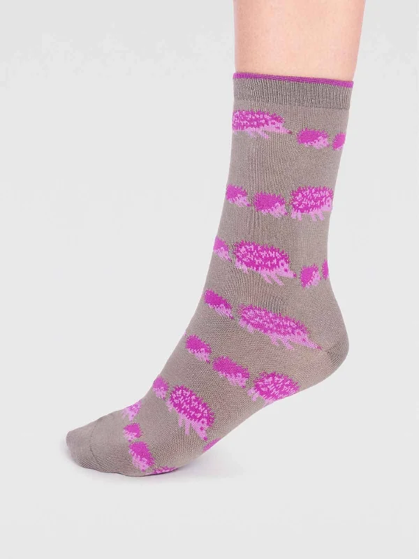 Weekend Savings Spectacular Hadley Bamboo Hedgehog Socks  - Olive Green