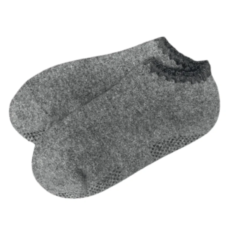 Take Action Handcrafted Slipper Socks | Silky Angora with Grips | Large