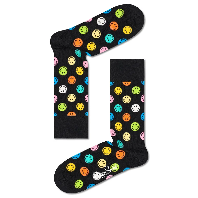 Clearance Sale Happy Socks Women's Crew Socks - Big Smiley Dot