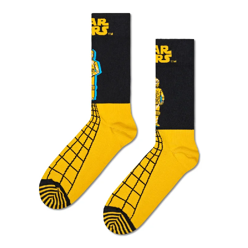 Weekend Bargains to Enjoy Happy Socks x Star Wars Women's Crew Socks - C-3PO