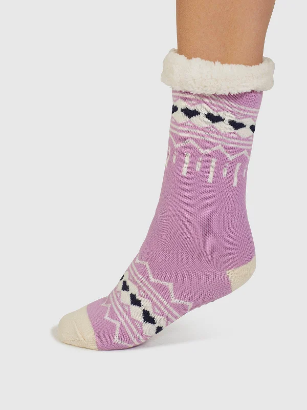 Hot Buy Ilah Fair Isle Slipper Socks - Dusk Lilac